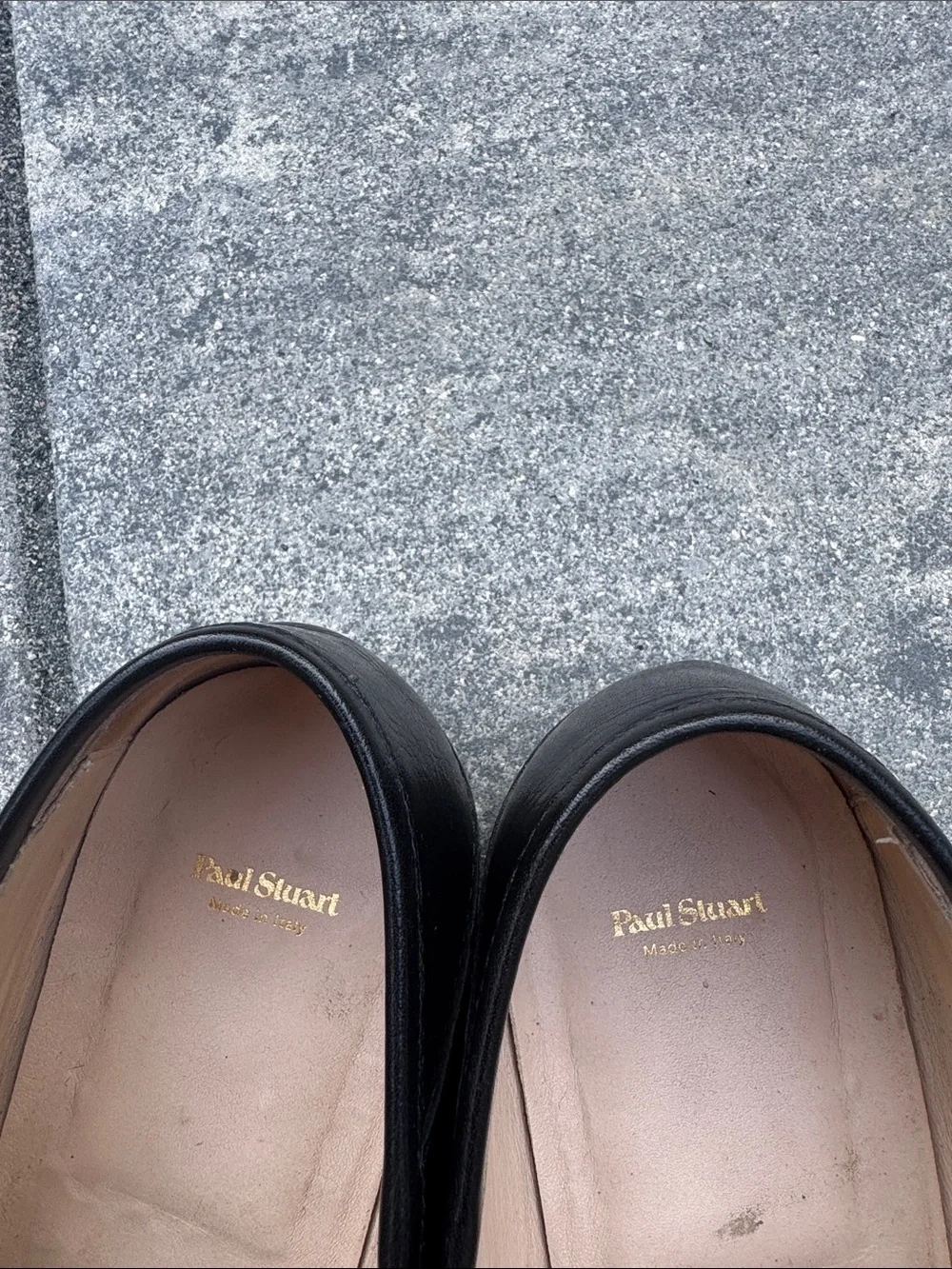 Paul Stuart Herve Ribbon Band Black Leather Loafer. Size 10 1/2.